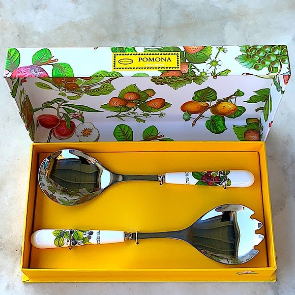 PORTMEIRION POMONA SALAD SERVERS SET OF 2 - Picture 2 of 7